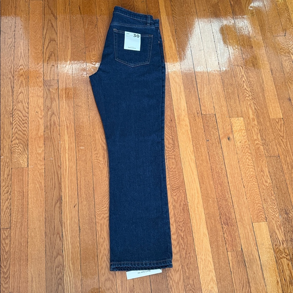 Reformation Jax Stretch High Rise Straight Jeans Blue - Size 30